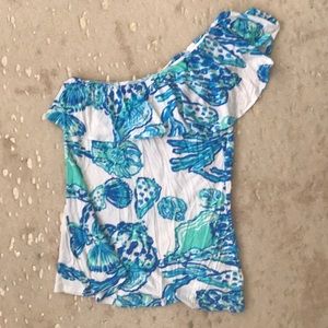 Lily Pulitzer One Shoulder Top sz XS